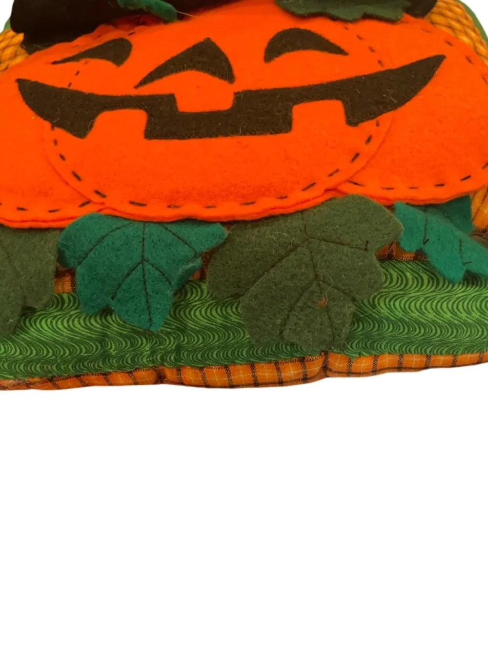 Vintage Halloween Throw Pillows Witch And Jack-o’-lantern Pair 10”x10” Lot Of 2